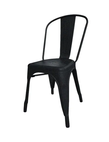 Silla de comedor DeSillas Tolix, estructura color negro microtexturado, 6 unidades