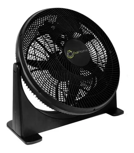 Ventilador de piso Exahome Semi Industrial negro con 5 palas, 20″ de diámetro 220 V