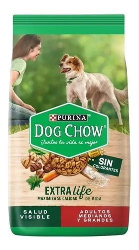 Alimento Dog Chow Salud Visible Sin Colorantes para perro adulto de raza mediana y grande sabor mix en bolsa de 21 kg