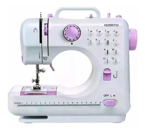 Mini máquina de coser recta Femmto HLT12 portable blanca 220V