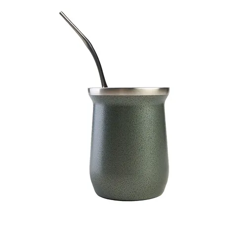 Mate Pampero Origen Verde Con Bombilla Acero Inoxidable