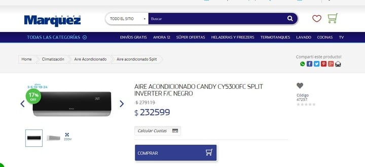 Ofertas de aires acondicionados en Grupo Márquez