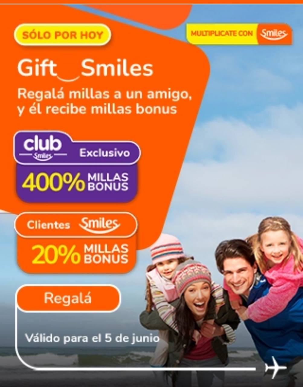 Regalá millas a un amigo y el recibe millas bonus